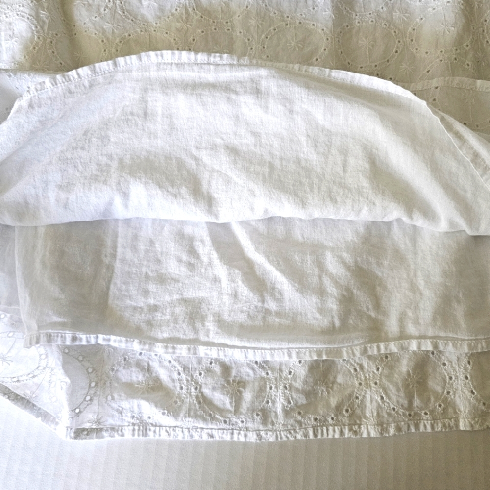 Ellos white eyelet dress size 16 off shoulder shift style lined summer spring - Picture 5 of 9